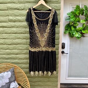 Joanna Hope Sequin Beaded Flapper Dress